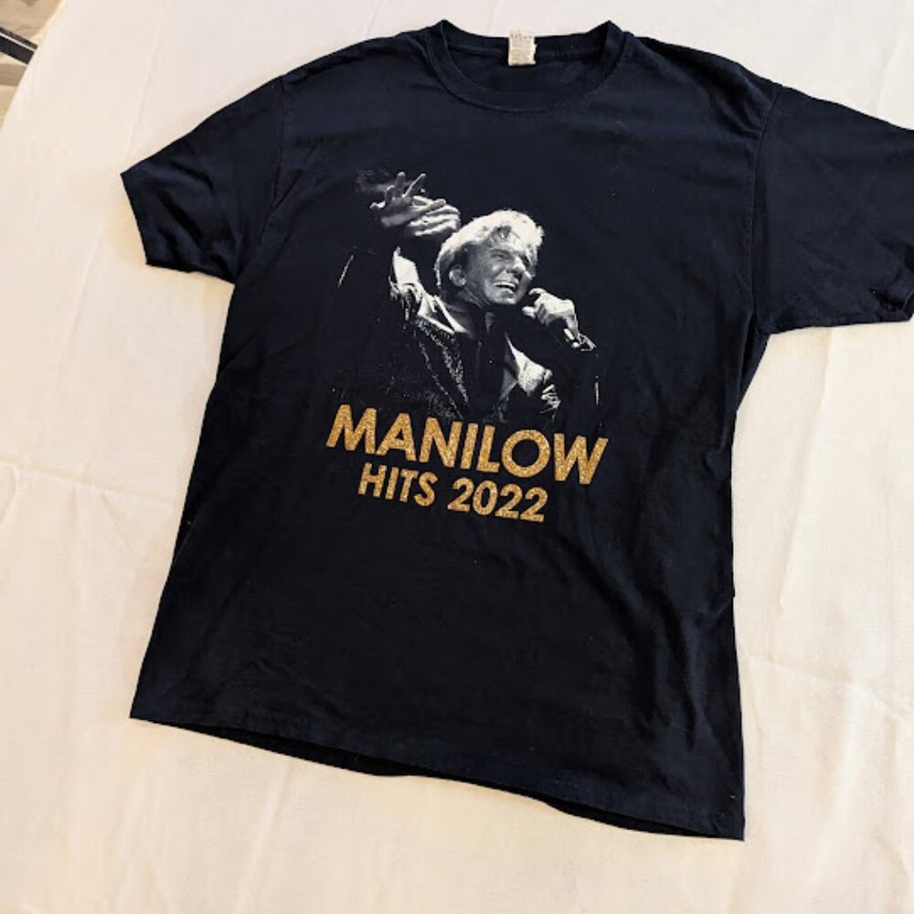 Barry Manilow Hits 2022 Tour T Shirt - Size L Unisex Graphic Tee Band Tee